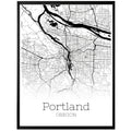 Portland Oregon City Map Poster - GroovyGrove