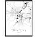 Hamilton Ohio City Map Poster - GroovyGrove