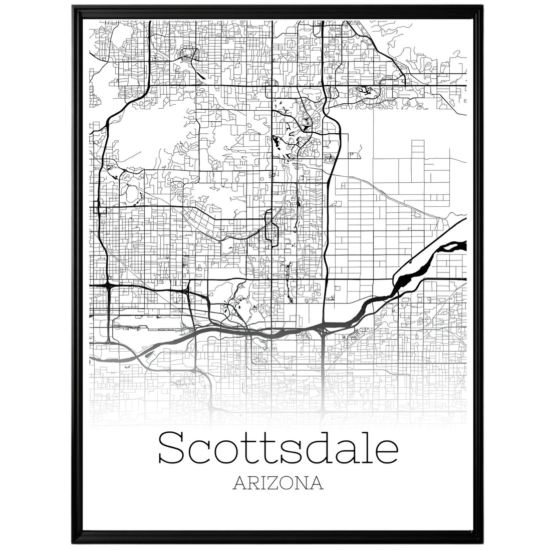 Scottsdale Arizona City Map Poster - GroovyGrove