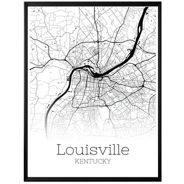 Louisville Kentucky City Map Poster - GroovyGrove