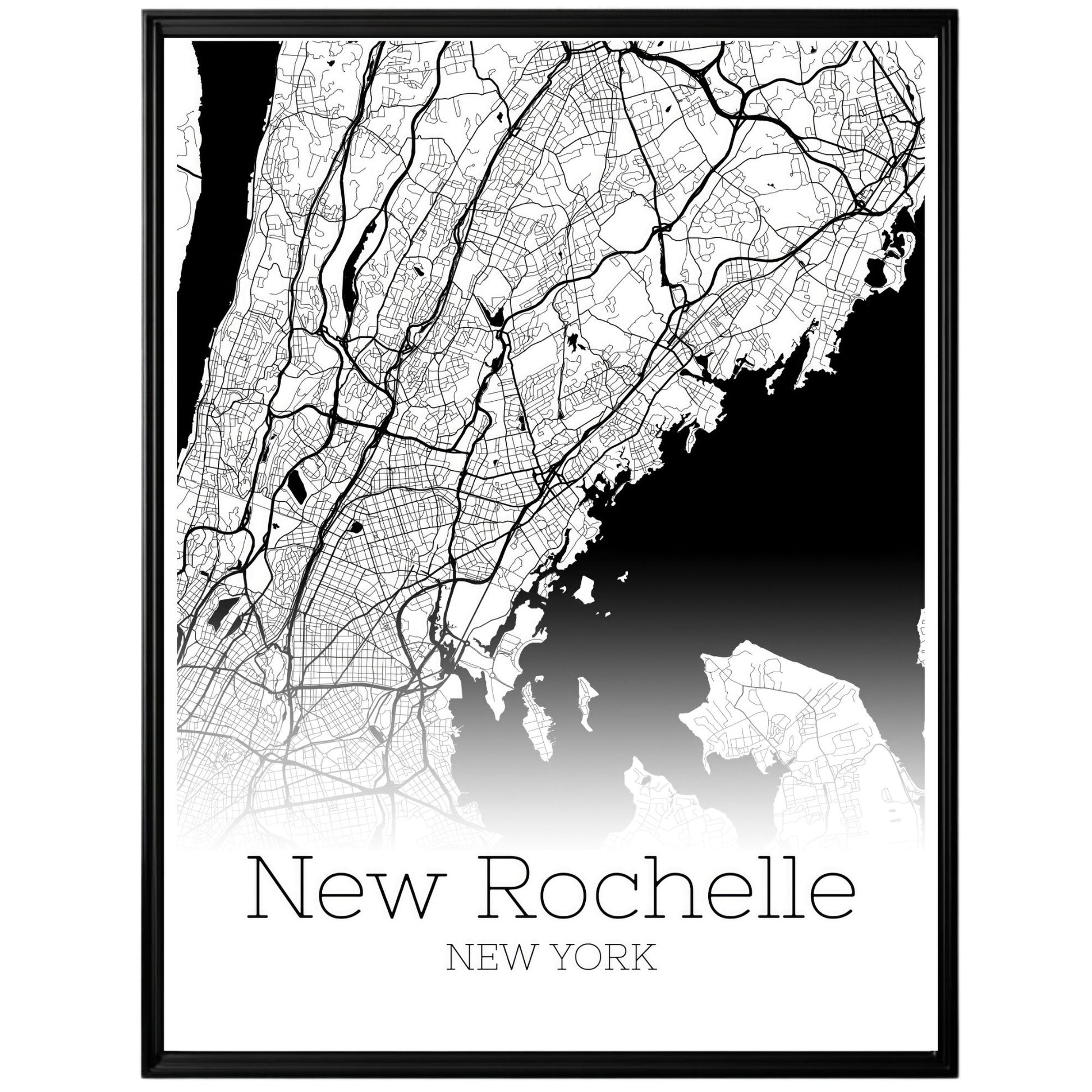 New Rochelle New York City Map Poster - GroovyGrove