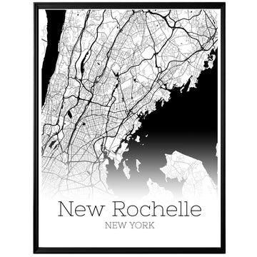 New Rochelle New York City Map Poster - GroovyGrove