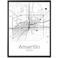 Amarillo Texas City Map Poster - GroovyGrove