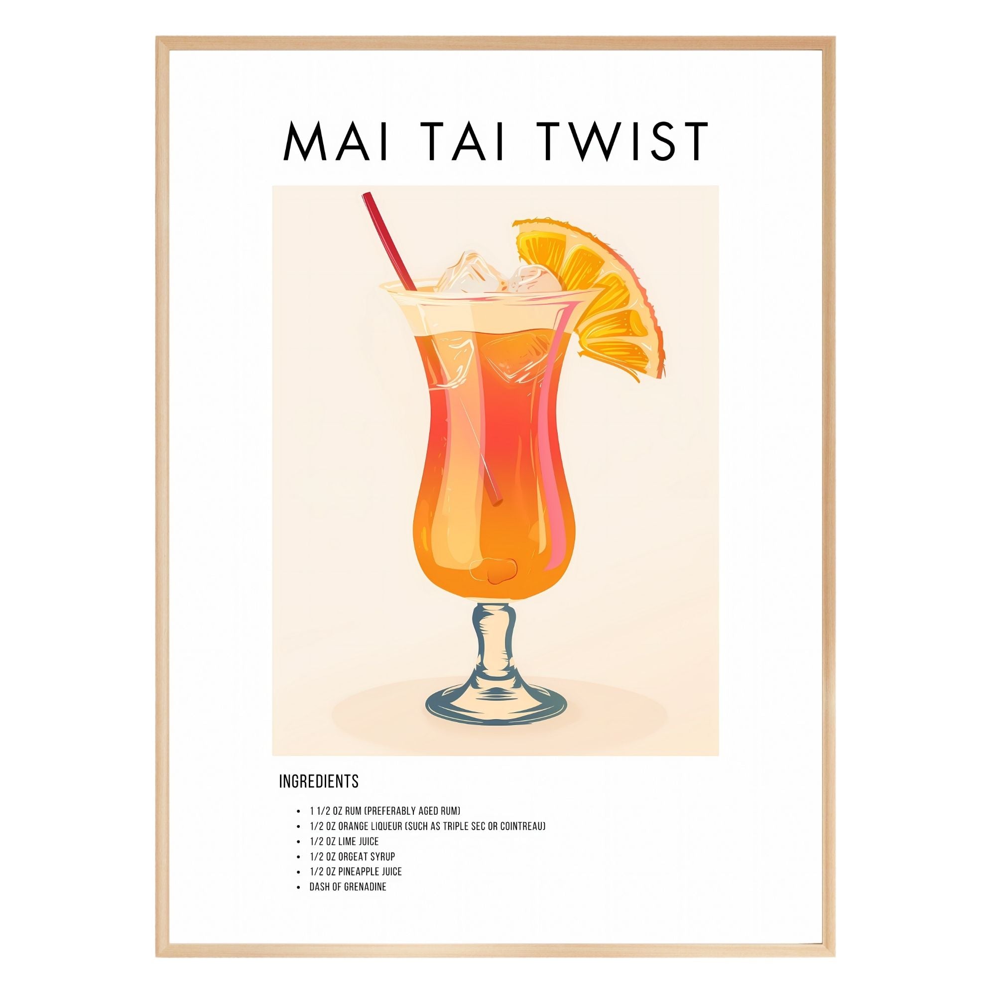 Mai Tai Twist Retro Cocktail Poster - GroovyGrove