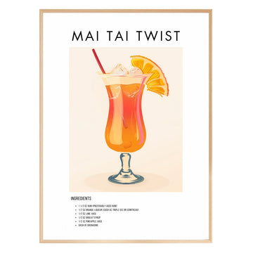 Mai Tai Twist Retro Cocktail Poster - GroovyGrove