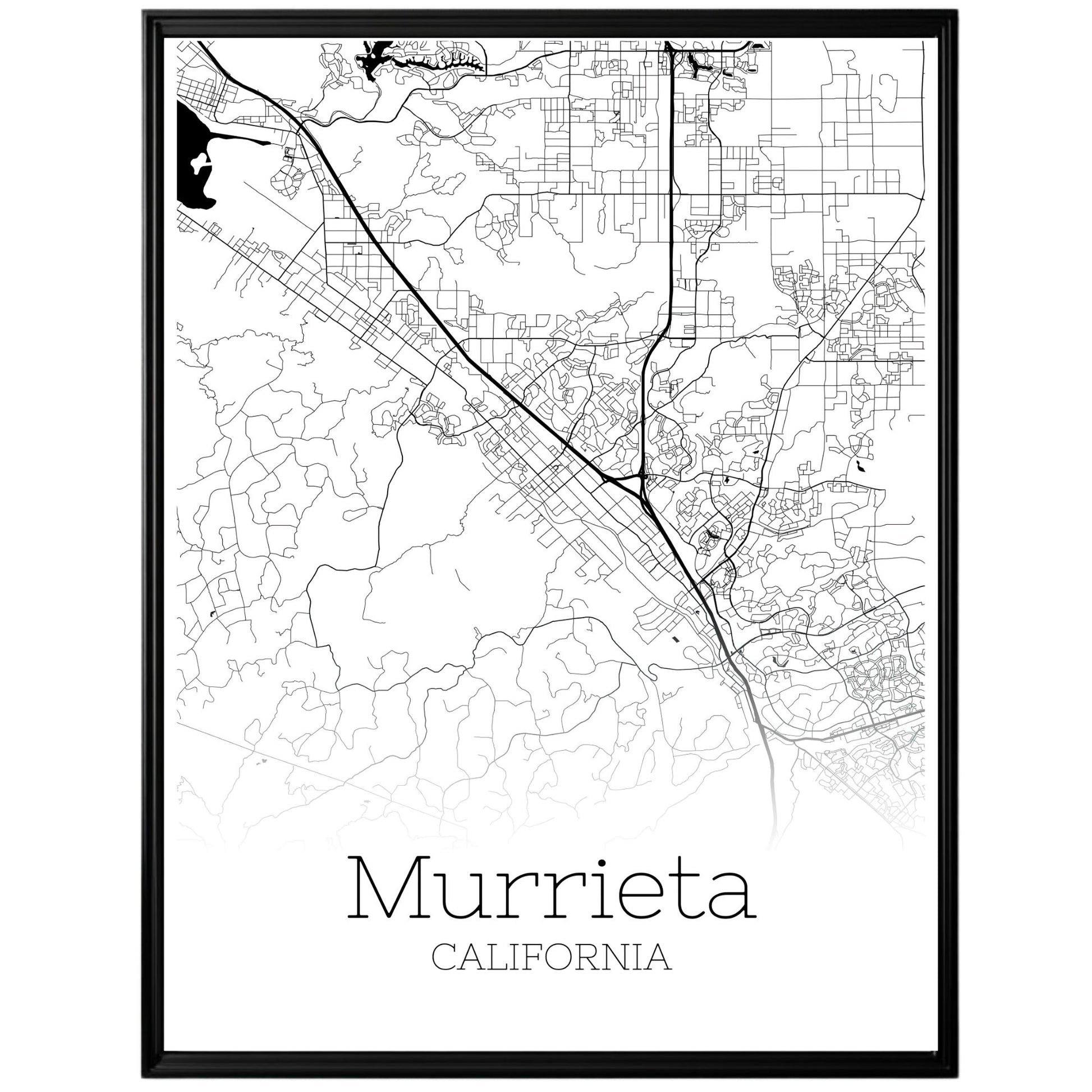 Murrieta California City Map Poster - GroovyGrove