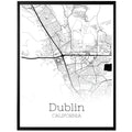 Dublin California City Map Poster - GroovyGrove