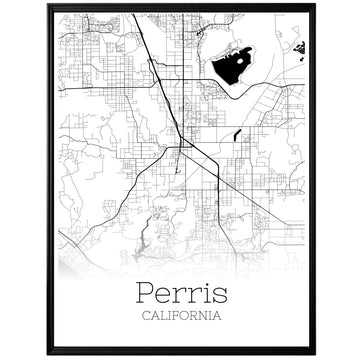 Perris California City Map Poster - GroovyGrove