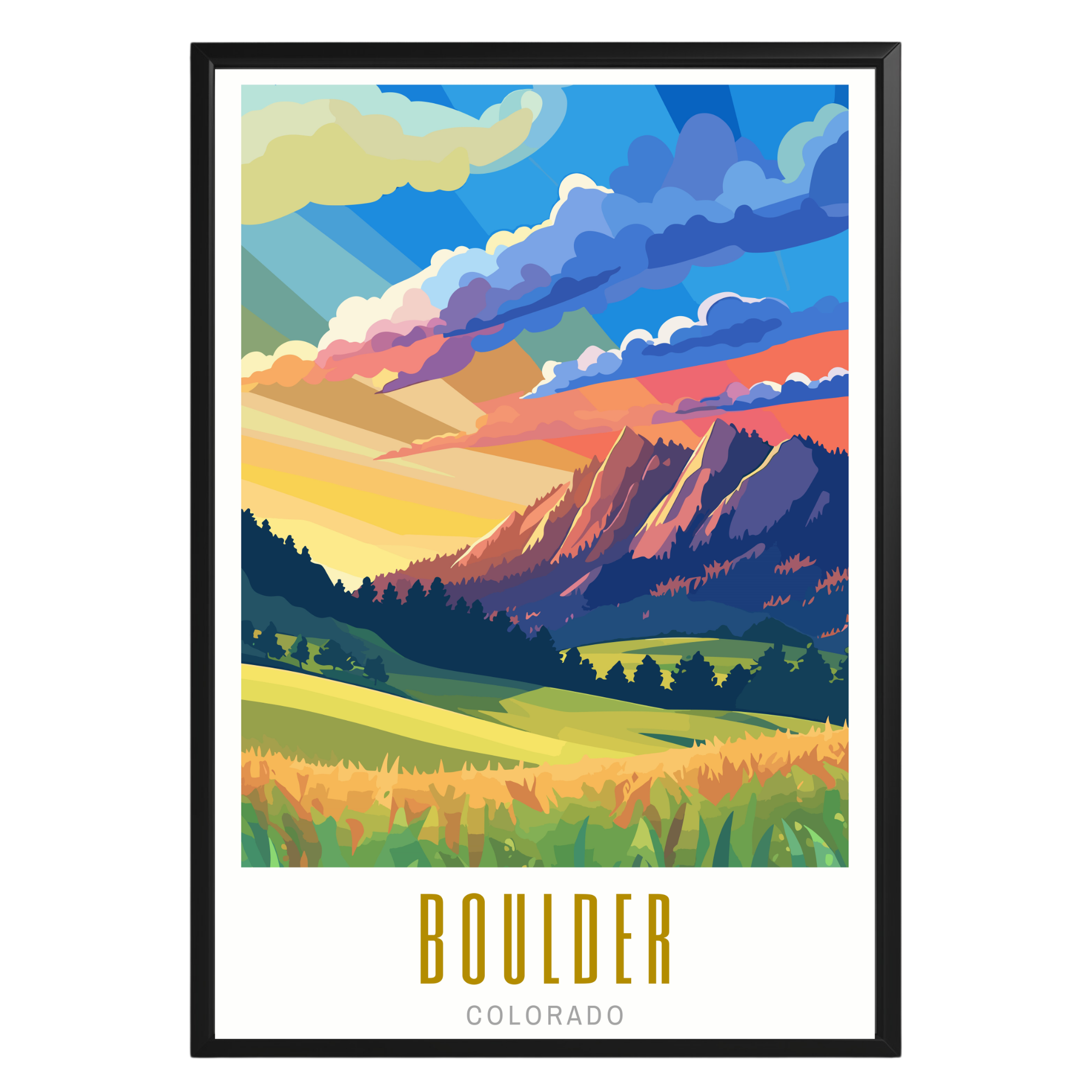 Boulder Colorado Poster - GroovyGrove