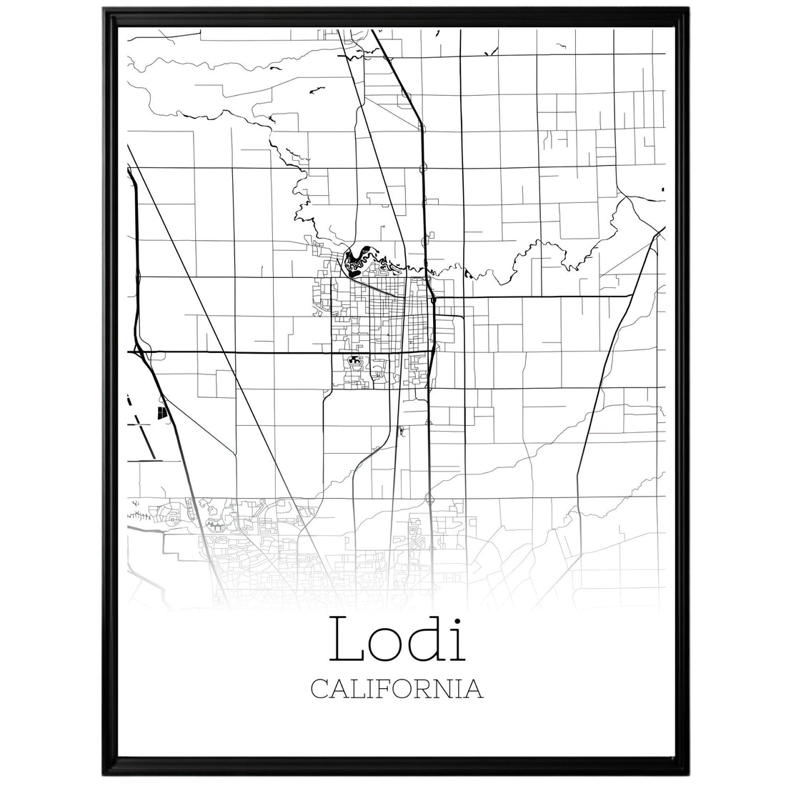 Lodi California City Map Poster - GroovyGrove