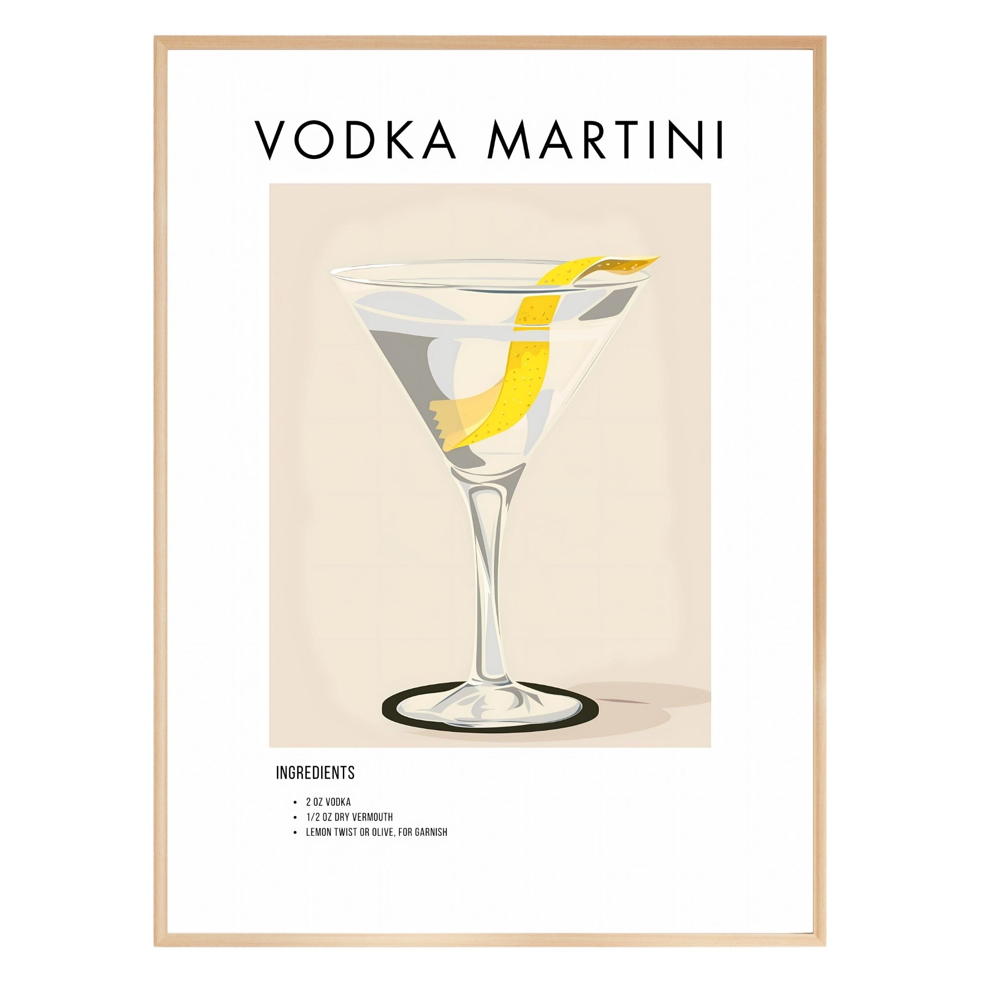 Vodka Martini Retro Cocktail Poster - GroovyGrove