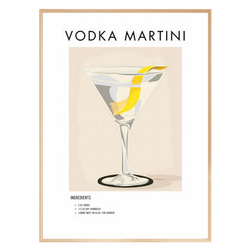 Vodka Martini Retro Cocktail Poster - GroovyGrove