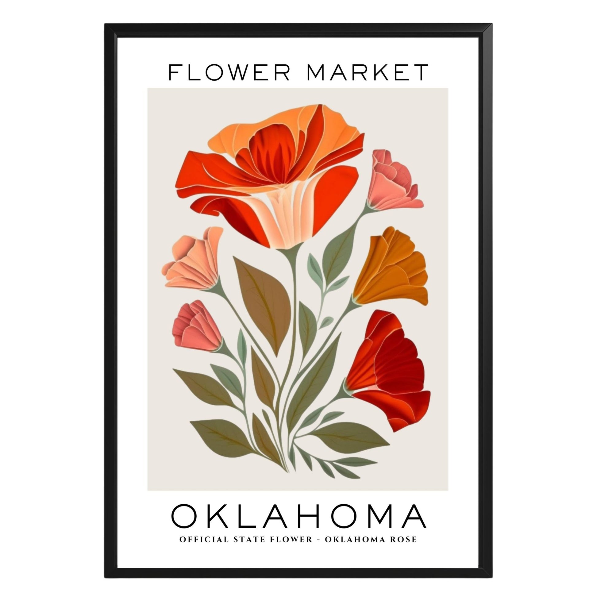 Oklahoma Flower Market Poster - GroovyGrove