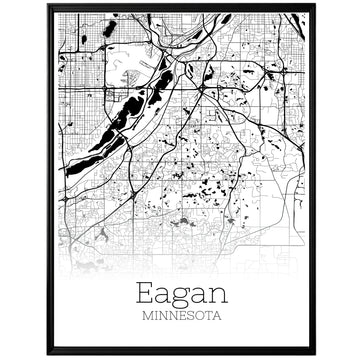 Eagan Minnesota City Map Poster - GroovyGrove