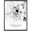 Lakeland Florida City Map Poster - GroovyGrove