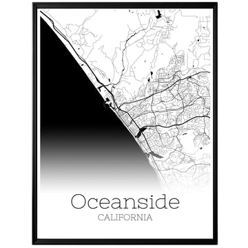 Oceanside California City Map Poster - GroovyGrove