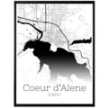 Coeur d'Alene Idaho City Map Poster - GroovyGrove