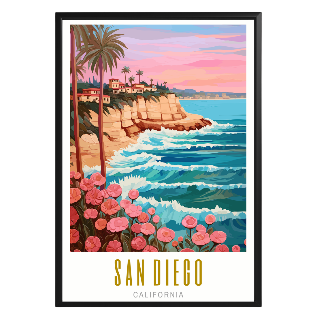 San Diego California Poster - GroovyGrove