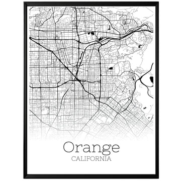 Orange California City Map Poster - GroovyGrove