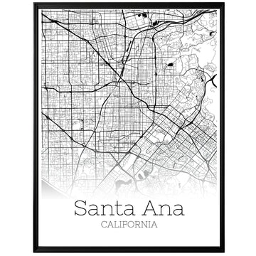 Santa Ana California City Map Poster - GroovyGrove