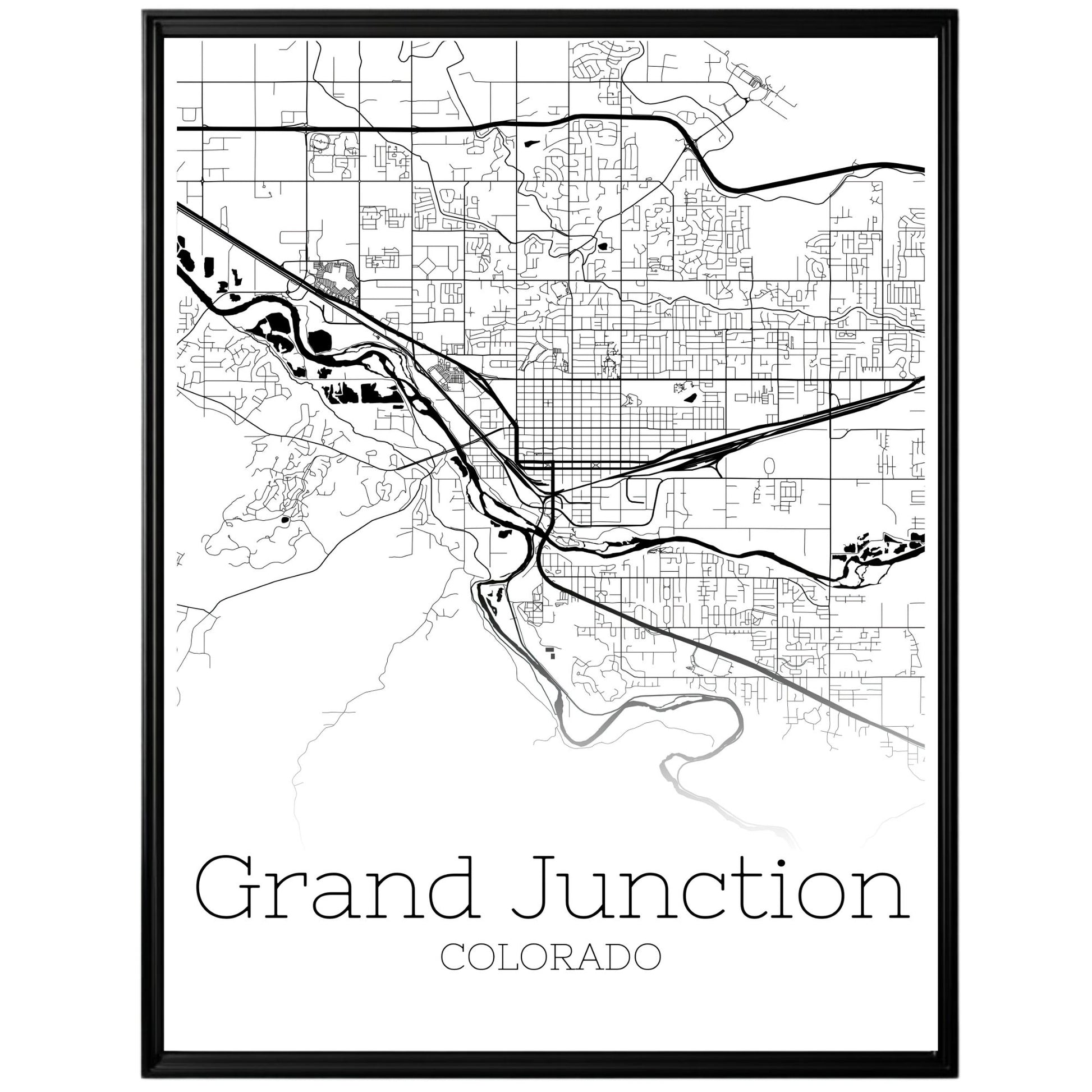 Grand Junction Colorado City Map Poster - GroovyGrove