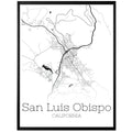 San Luis Obispo California City Map Poster - GroovyGrove