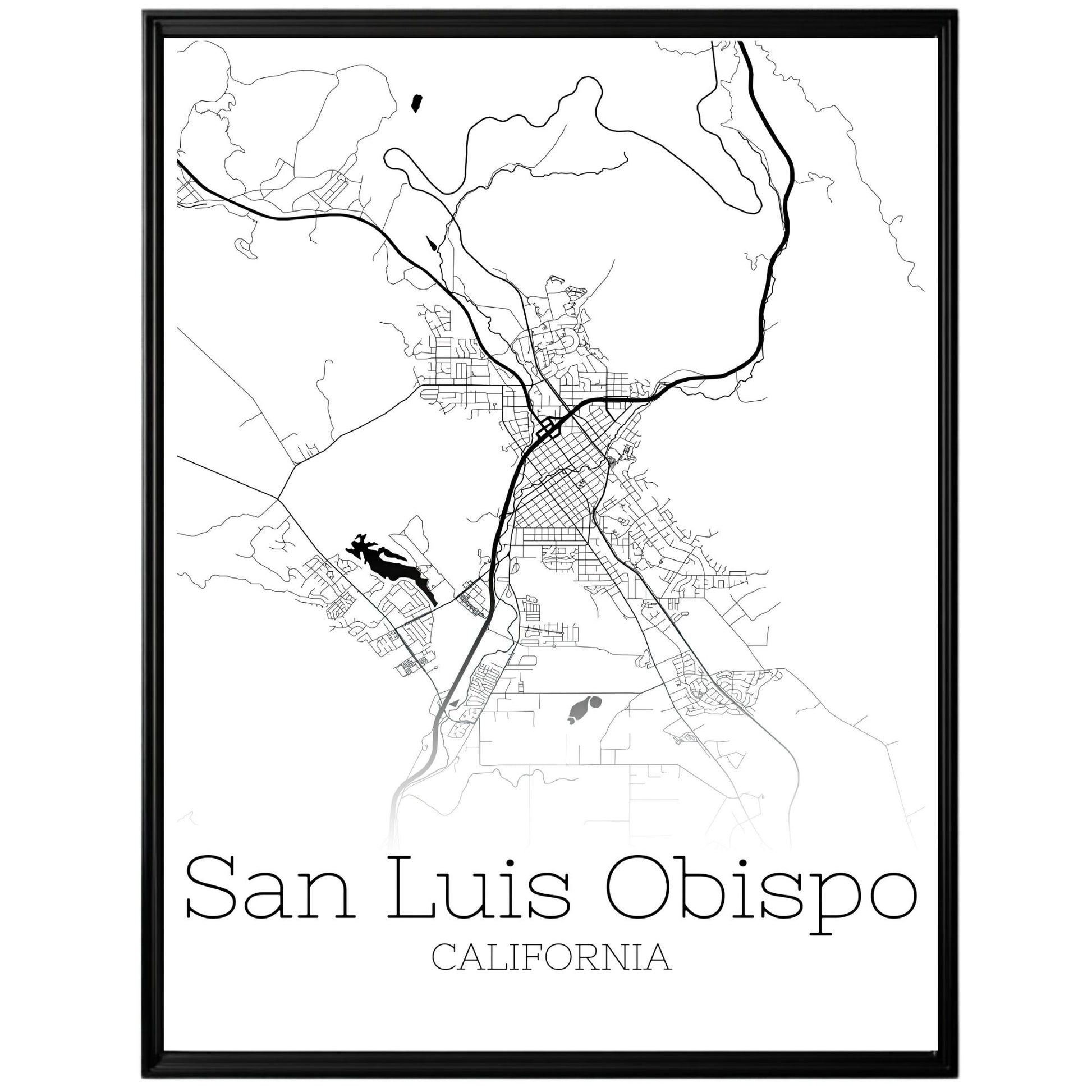 San Luis Obispo California City Map Poster - GroovyGrove