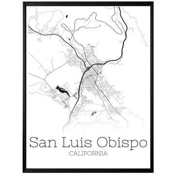 San Luis Obispo California City Map Poster - GroovyGrove