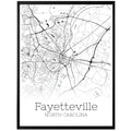 Fayetteville North Carolina City Map Poster - GroovyGrove