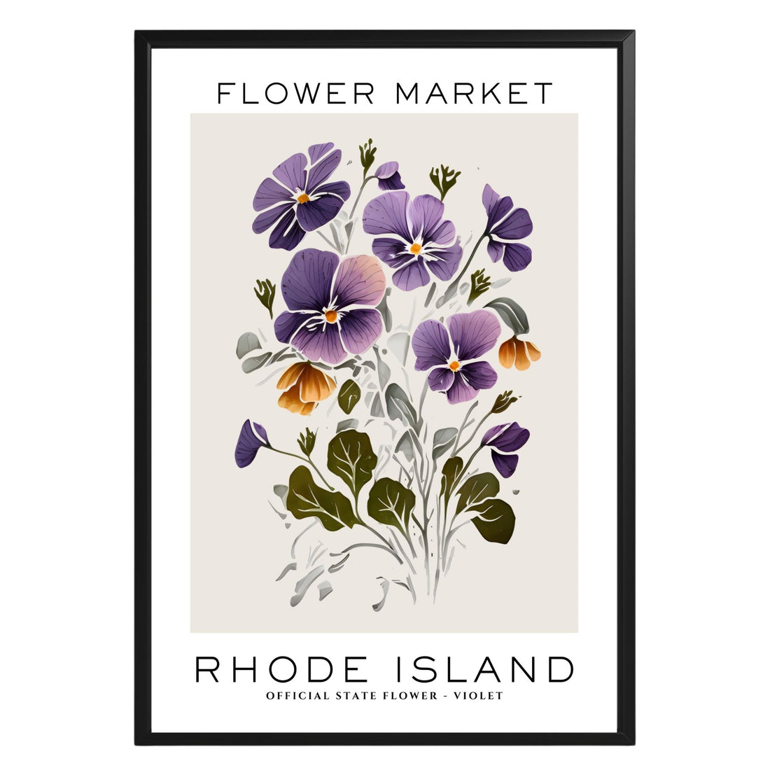 Rhode Island Flower Market Poster - GroovyGrove