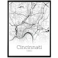 Cincinnati Ohio City Map Poster - GroovyGrove