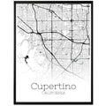 Cupertino California City Map Poster - GroovyGrove