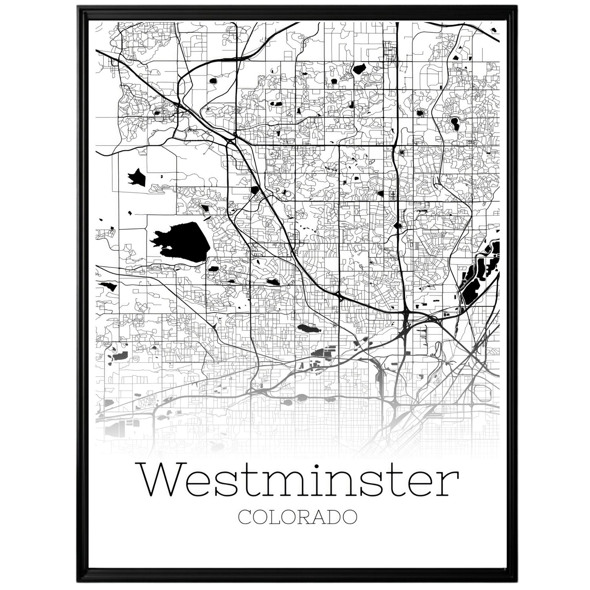 Westminster Colorado City Map Poster - GroovyGrove