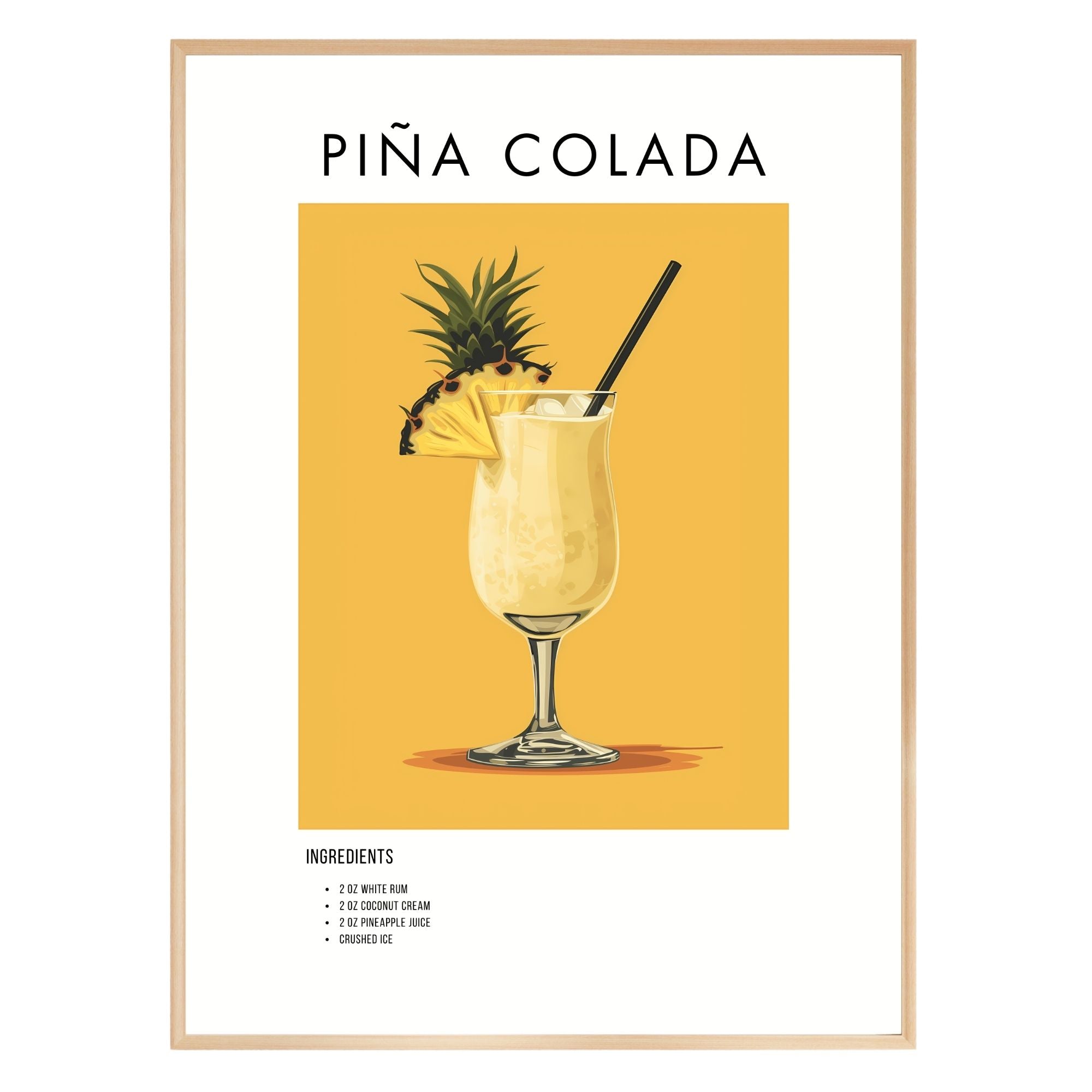 Pina Colada Retro Cocktail Poster - GroovyGrove