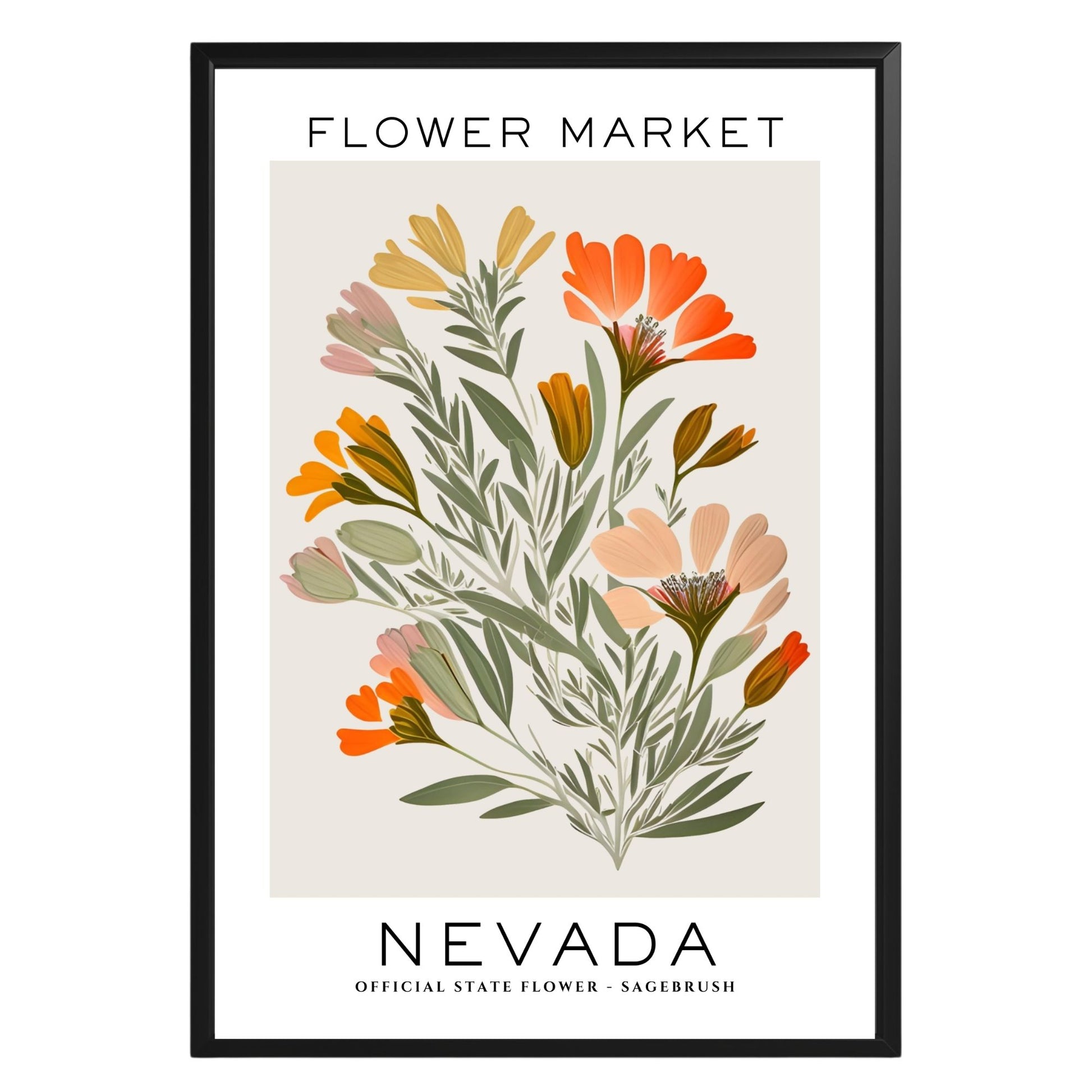 Nevada Flower Market Poster - GroovyGrove