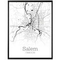 Salem Oregon City Map Poster - GroovyGrove