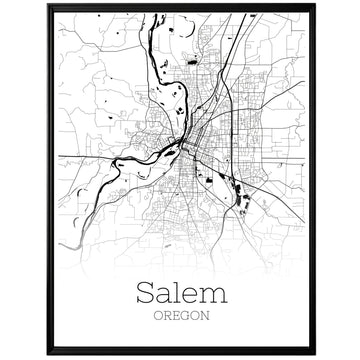 Salem Oregon City Map Poster - GroovyGrove