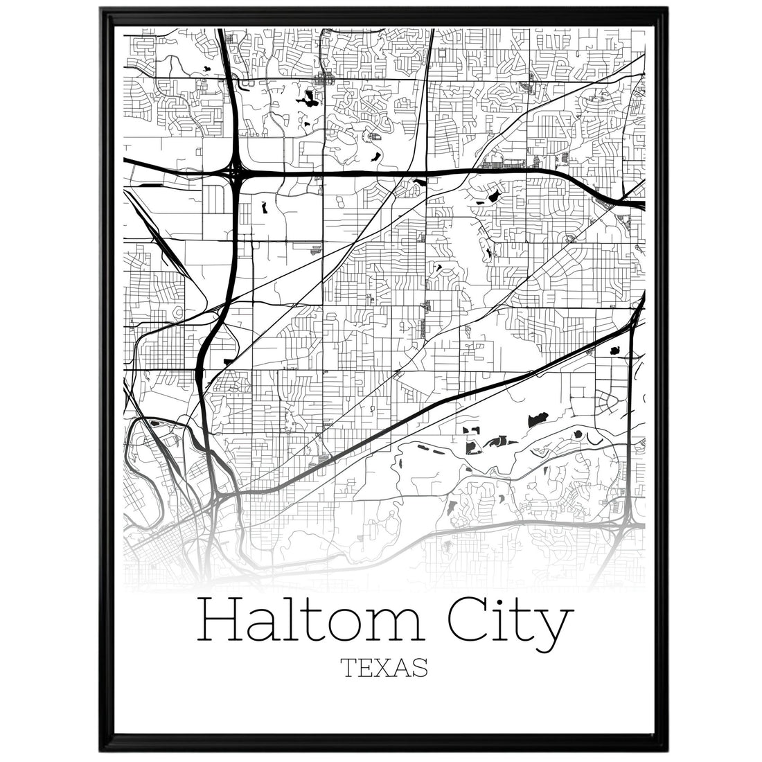 Haltom City Texas Map Poster - GroovyGrove