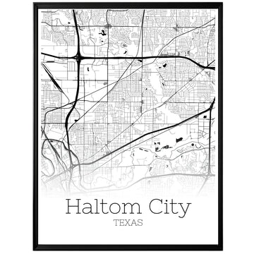 Haltom City Texas Map Poster - GroovyGrove