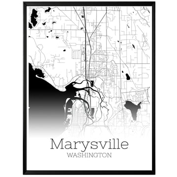 Marysville Washington City Map Poster - GroovyGrove