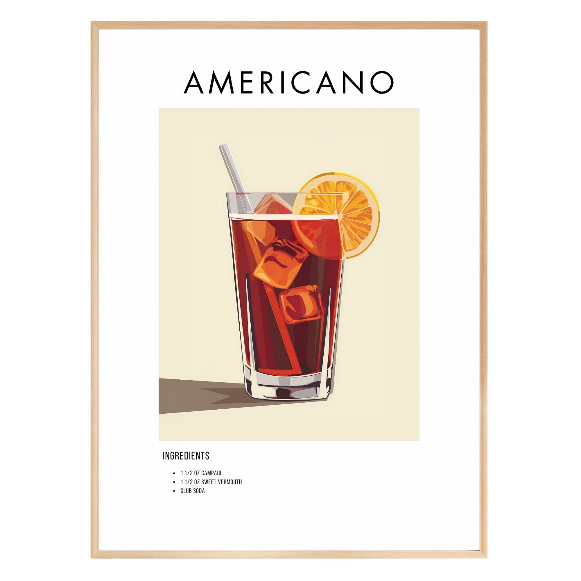 Americano Retro Cocktail Poster - GroovyGrove