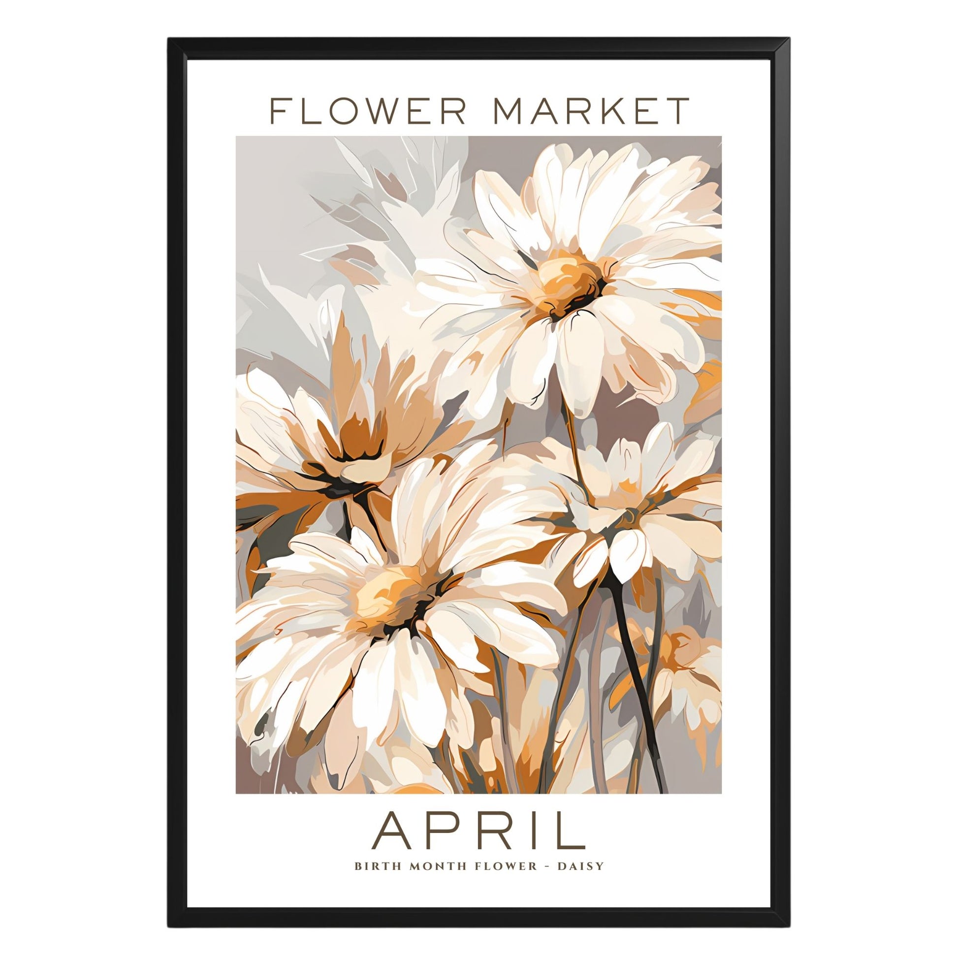 April Birthday Flower Market Poster - GroovyGrove