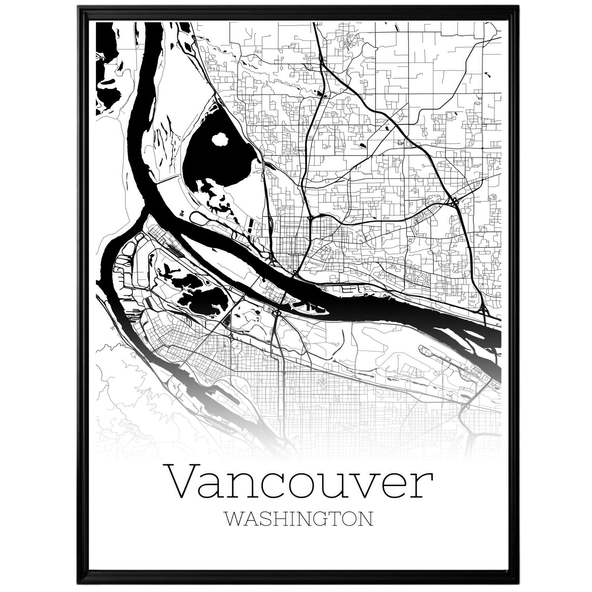 Vancouver Washington City Map Poster - GroovyGrove