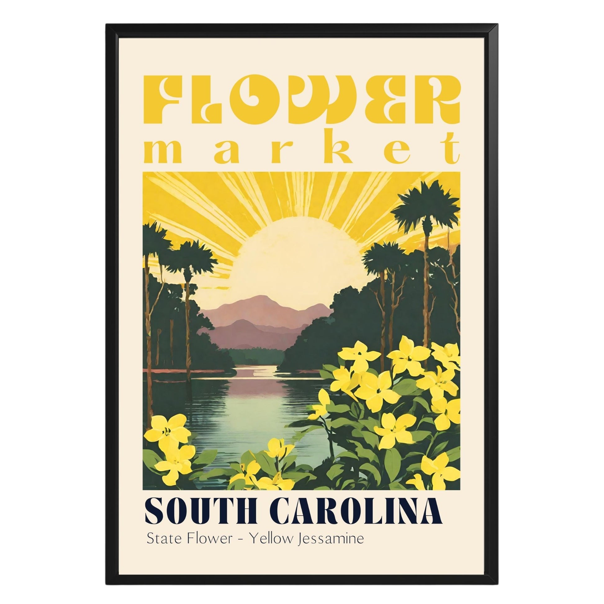 South Carolina Flower Market Vintage Poster - GroovyGrove