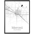 Merced California City Map Poster - GroovyGrove