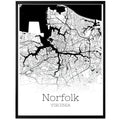 Norfolk Virginia City Map Poster - GroovyGrove