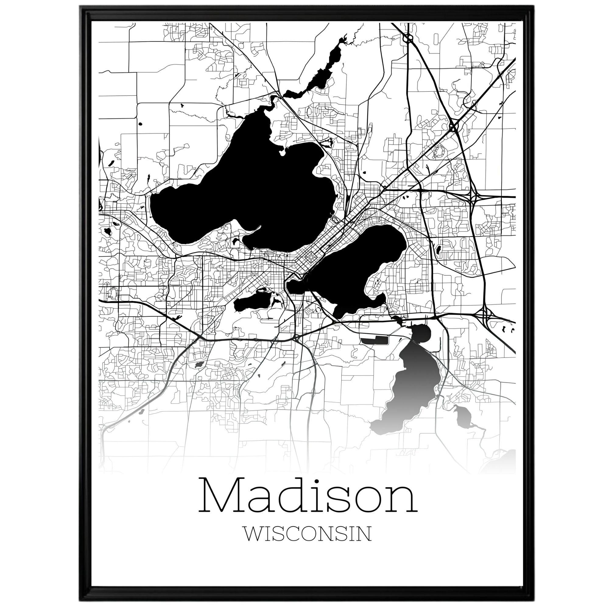 Madison Wisconsin City Map Poster - GroovyGrove