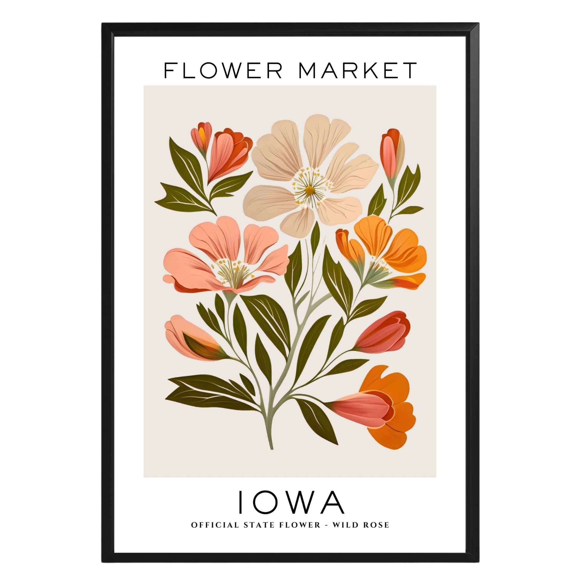 Iowa Flower Market Poster - GroovyGrove