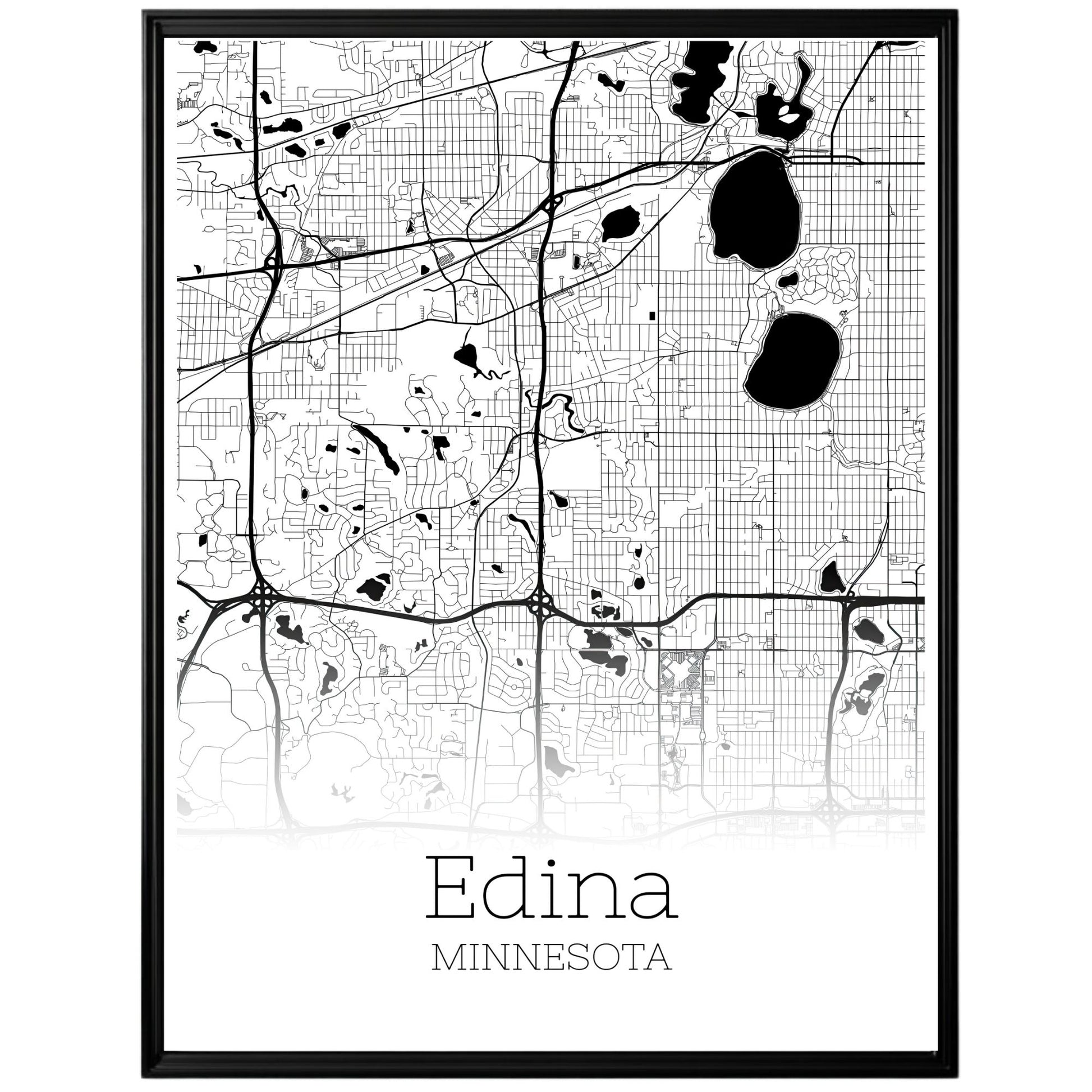 Edina Minnesota City Map Poster - GroovyGrove