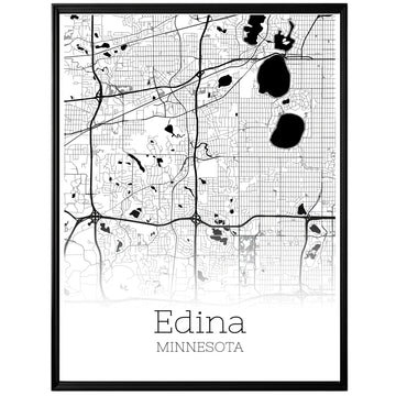 Edina Minnesota City Map Poster - GroovyGrove